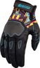 ICON Hooligan Lucky Lid Gloves Black/Blue/Yellow Men's Size S - Breathable short cuff gloves for men, size S