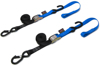 1"x6' Soft-Tye Tie Down w/Secure Hook - Pair, Black & Blue