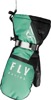 Fly Racing Cascade Mittens Black/Mint Large - Weatherproof insulated mittens in Black/Mint, size Large