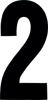 #2 6" Tall Black "Extreme" Stick-On Race Numbers - 3 Pack #2 6" Tall Black "Extreme" Stick-On Race Numbers - 3 Pack