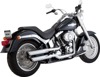 Vance & Hines Twin Slash 3" Slip-On Mufflers Chrome For Harley Softail Fat Boy