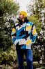 THOR Brave Tour Jacket Men's Blue Light Gray Black Yellow Medium - All-weather men's jacket, size M, Blue/Gray/Black/Yellow