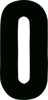 #0 7" Tall Black "Extreme" Stick-On Race Numbers - 3 Pack