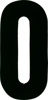 #0 4" Tall Black "Extreme" Stick-On Race Numbers - 3 Pack