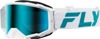 Fly Racing Zone Elite Goggles White/Teal Light Green Mirror Lens - Premium offroad goggles with mirror lens