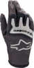 Black/Brushed Silver Techstar Gloves - Medium