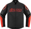 ICON Hooligan Jacket Men's Medium Black/Red - Durable sport fit riding jacket