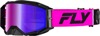 FLY RACING Zone Pro Goggles Pink/Black Red Mirror Lens - Premium goggles with iridescent red mirror lens