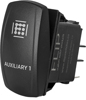 "Auxilary 1" Illuminated Rocker Switch - Amber Lighted SPST Rocker