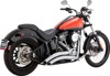 Vance & Hines Big Radius 2-Into-2 Chrome Exhaust For Harley Softail 86-09 - Full system chrome exhaust For Harley Softail 86-09