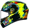 AGV K3 Rossi Winter Test 2019 Full Face Helmet Yellow 2XL - Full face helmet with Rossi Winter Test 2019 graphic, 2XL