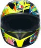 AGV K3 Rossi Winter Test 2019 Full Face Helmet Yellow 2XL - Full face helmet with Rossi Winter Test 2019 graphic, 2XL
