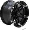 AMS Roll'n 104 Wheel 12x7 Gloss Black Machined Rear - 12x7 cast aluminum wheel For Polaris Magnum, Sportsman