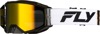 FLY RACING Zone Pro Goggles White/Blk/Gold Gold Mirror - Premium goggles with gold mirror/smoke lens