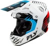 Fly Racing Formula CP Slice Helmet White/Red/Cyan SM - ECE/DOT approved helmet For Small size