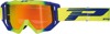 3200 Electric Blue / Yellow Venom OTG Goggles - Orange Dual Mirrored Lens