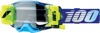 100% Armega Forecast Goggle Blue Fluorescent Yellow Adult - Ultra-wide roll-off goggle with clear lens