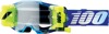 100% Armega Forecast Goggle Blue Fluorescent Yellow Adult - Ultra-wide roll-off goggle with clear lens