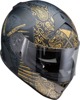 Z1R Warrant Sombrero Helmet XS Black/Gold - Full Face Helmet with Drop Down Sun Visor