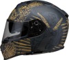 Z1R Warrant Sombrero Helmet XS Black/Gold - Full Face Helmet with Drop Down Sun Visor