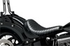 Bare Bones Pleated Vinyl Solo Seat - Black - For Harley FLS FXS
