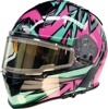 Z1R Warrant Neuron Snow Electric Helmet - Small, Blue/Pink - Full-face snow helmet with heated shield