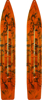 7" Powderhound Skis Swirl Black/Orange - For 90-19 Arctic Cat Polaris Yamaha Ski Doo 7" Powderhound Skis Swirl Black/Orange - For 90-19 Arctic Cat Polaris Yamaha Ski Doo