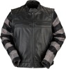Z1R Ordinance 3 In 1 Leather Jacket Black Men's Size S - 3-in-1 leather jacket with removable sleeves, size S