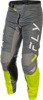 Fly Racing Kinetic Mesh Center Pants Grey/White/Hi-Vis 34 - High-performance mesh motocross pants
