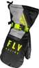 Fly Racing Cascade Mittens Large Black/Grey/Hi-Vis - Waterproof insulated mittens for snow riding, Large