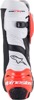 Alpinestars Supertech R Vented Boots Red Fluo White Black Size 6.5 - Premium vented race boots for adults, size 6.5