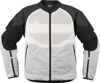 ICON Overlord3 Leather Jacket 3XL White/Black Men's - Men's sport leather jacket in 3XL White/Black