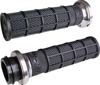 ODI Hart-Luck V-Twin Lock-On Grips Black Silver 1in Cable Throttle - Lock-On grips for 1in Harley cable throttle models ODI Hart-Luck V-Twin Lock-On Grips Black Silver 1in Cable Throttle - Lock-On grips for 1in Harley cable throttle models