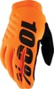 100 Percent Brisker Youth Gloves Fluo Orange/Black Large - Insulated youth MX gloves in Fluo Orange/Black, Large