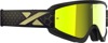 EKS Brand Flat Out Mirror Goggle Black/Gold Metallic Gold Mirror Lens - Offroad goggles with gold mirror lens