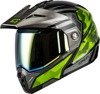GMAX MD-74 Striker Modular Helmet Black/Silver/Green Small