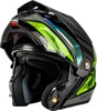 GMAX MD-74 Striker Modular Helmet Black/Silver/Green Small