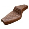 Step-Up Lattice Stitched 2-Up Seat Brown - For 05-20 Harley XL w/ 3.3 gal tank Step-Up Lattice Stitched 2-Up Seat Brown - For 05-20 Harley XL w/ 3.3 gal tank
