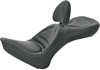 Saddlemen Explorer Seat with Backrest For Harley Softail Models - 2-up seat with backrest For Harley Softail models