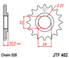 Front Steel Countershaft Sprocket w/ Rubber Damper - 16 Tooth 520 - Click Image to Close