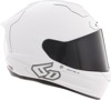 6D ATS-1R Solid Full Face Helmet Gloss White Large - Full face carbon fiber helmet, gloss white, size L
