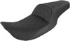 Slim Lattice Stitched 2-Up Seat Black Gel - For Harley FLHR FLHX Slim Lattice Stitched 2-Up Seat Black Gel - For Harley FLHR FLHX