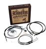 Extended Black Control Cable Kit For 12" T-Bar Handlebars - Fits 18-23 Harley FXFB/FXFBS Fat Bob Models