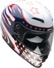 Z1R Jackal Patriot Helmet - Medium, Gloss Red/White/Blue - Full face helmet with drop-down sun visor