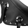 Mustang Wide Solo Seat w/ Backrest Chrome Studs 17.5"