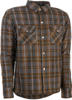 Highway 21 Marksman Flannel Brown/Tan Large Men's Riding Shirt - Protective flannel shirt, Brown/Tan, Large, for men