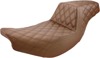 Step-Up Lattice Stitched 2-Up Seat Brown Step-Up Lattice Stitched 2-Up Seat Brown