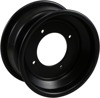 AMS Spun Rolled-Lip Aluminum Wheel 10x5 4/144 Black Front For ATV - 10x5 Rolled-Lip Aluminum Front Wheel For ATV