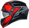 AGV K3 Compound Full Face Helmet Gloss Red Black Small - Full face helmet, gloss red/black, size small