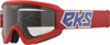 EKS Brand GOX Flat Out Goggle Red/White/Blue Clear Lens Offroad - Offroad goggles, clear lens, Red/White/Blue